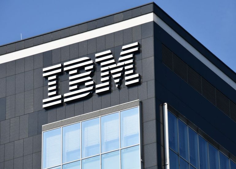 Dusseldorf, North Rhine-Westphalia, Germany - September 9, 2021: IBM logo in Dusseldorf, Germany - IBM is an American multinational technology corporation headquartered in Armonk, New York